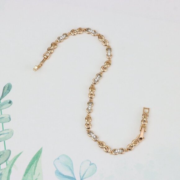 "Sparkling Rose Gold Bracelet with Dainty Crystal Accents, XPBL0732 - Picture 6 of 12